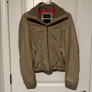 Tan Faux Leather Jacket